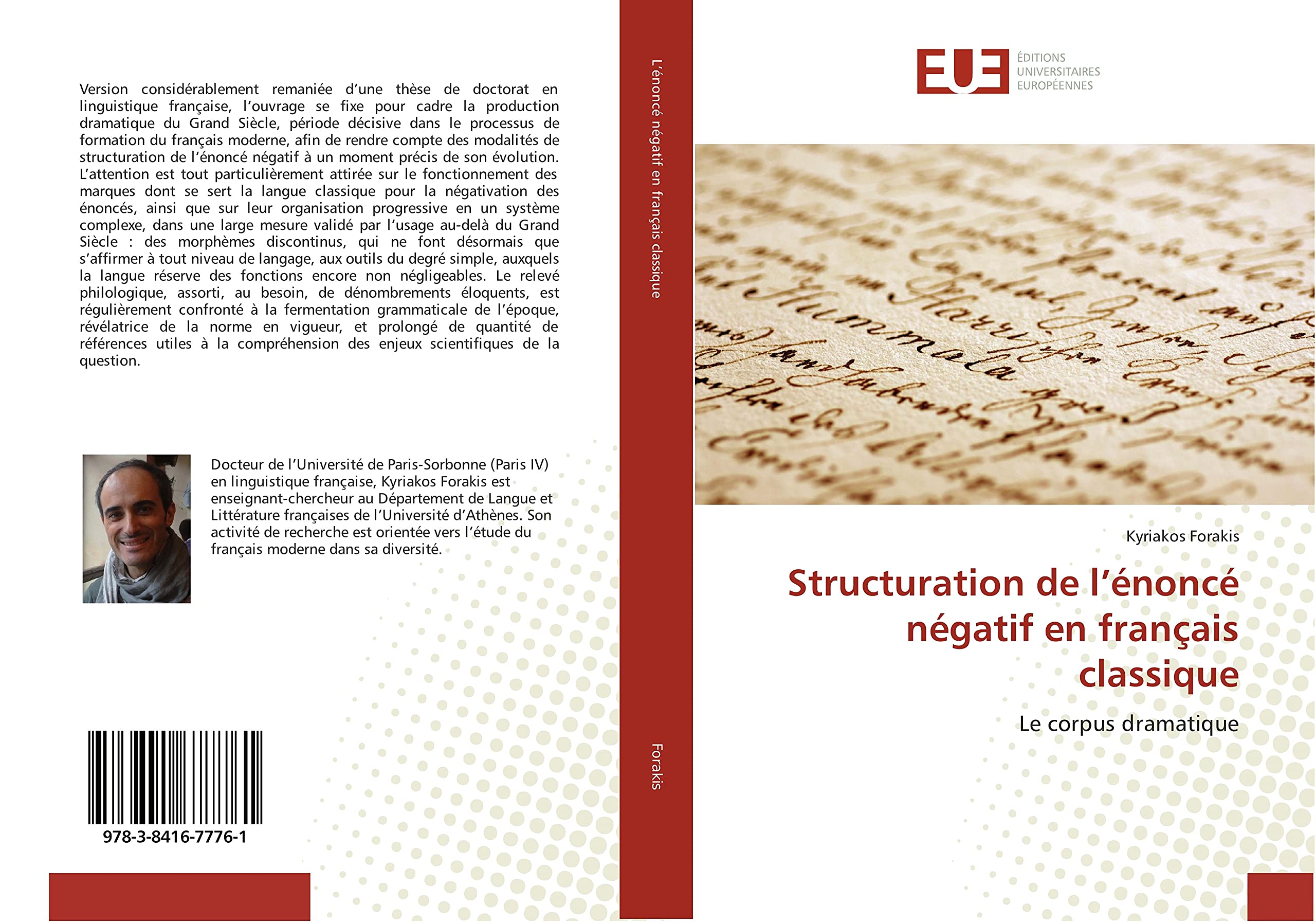 Structuration de l’énoncé négatif en français classique: Le corpus dramatique book