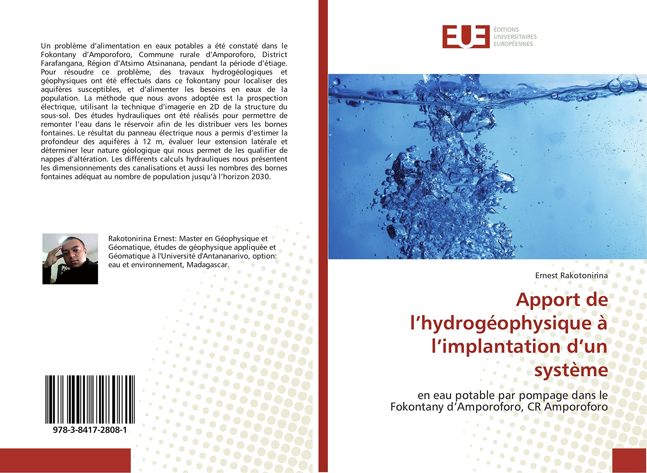 Apport de l’hydrogéophysique à l’implantation d’un système: en eau potable par pompage dans le Fokontany d’Amporoforo, CR Amporoforo book
