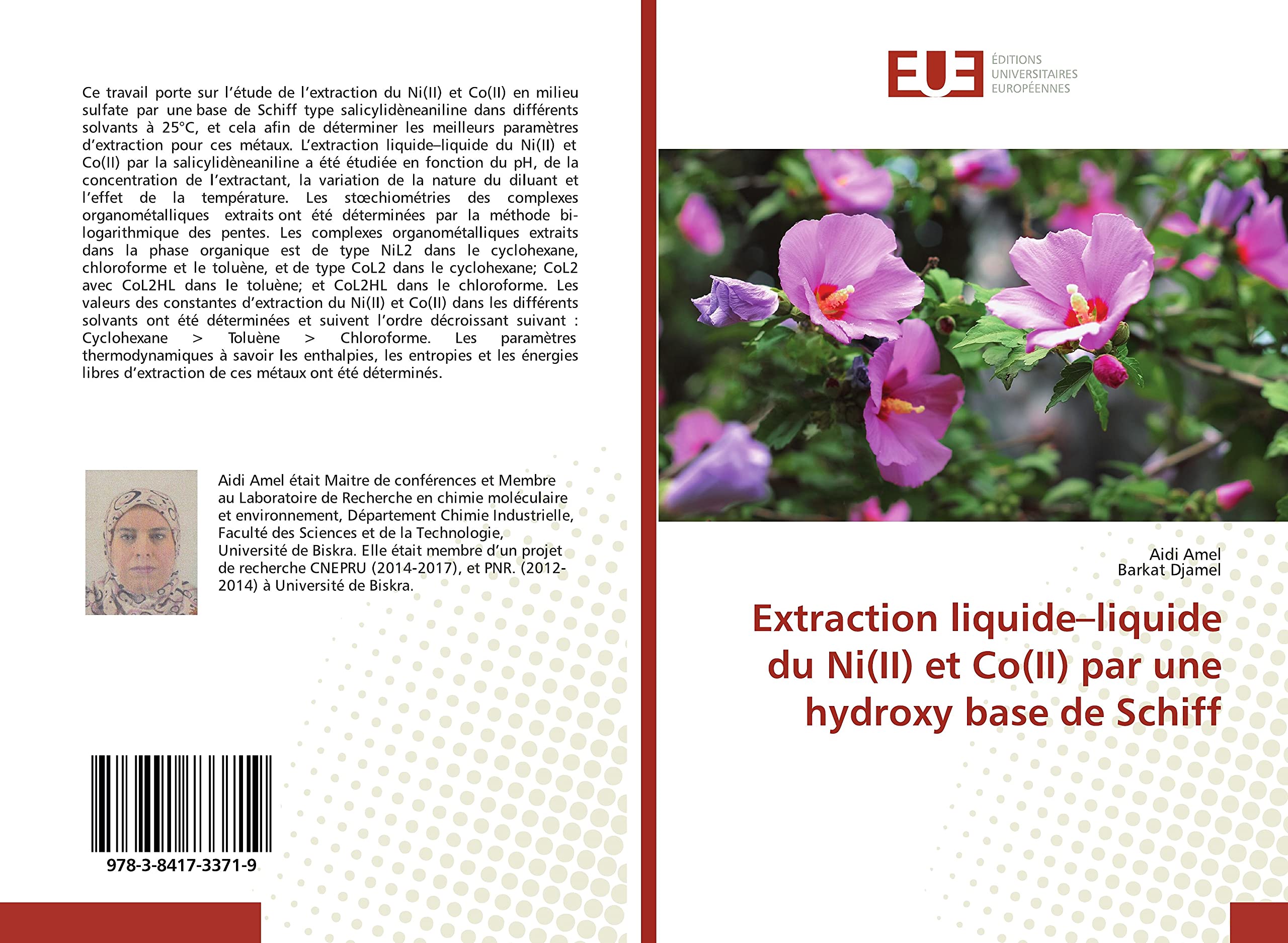 Extraction liquide–liquide du Ni(II) et Co(II) par une hydroxy base de Schiff book