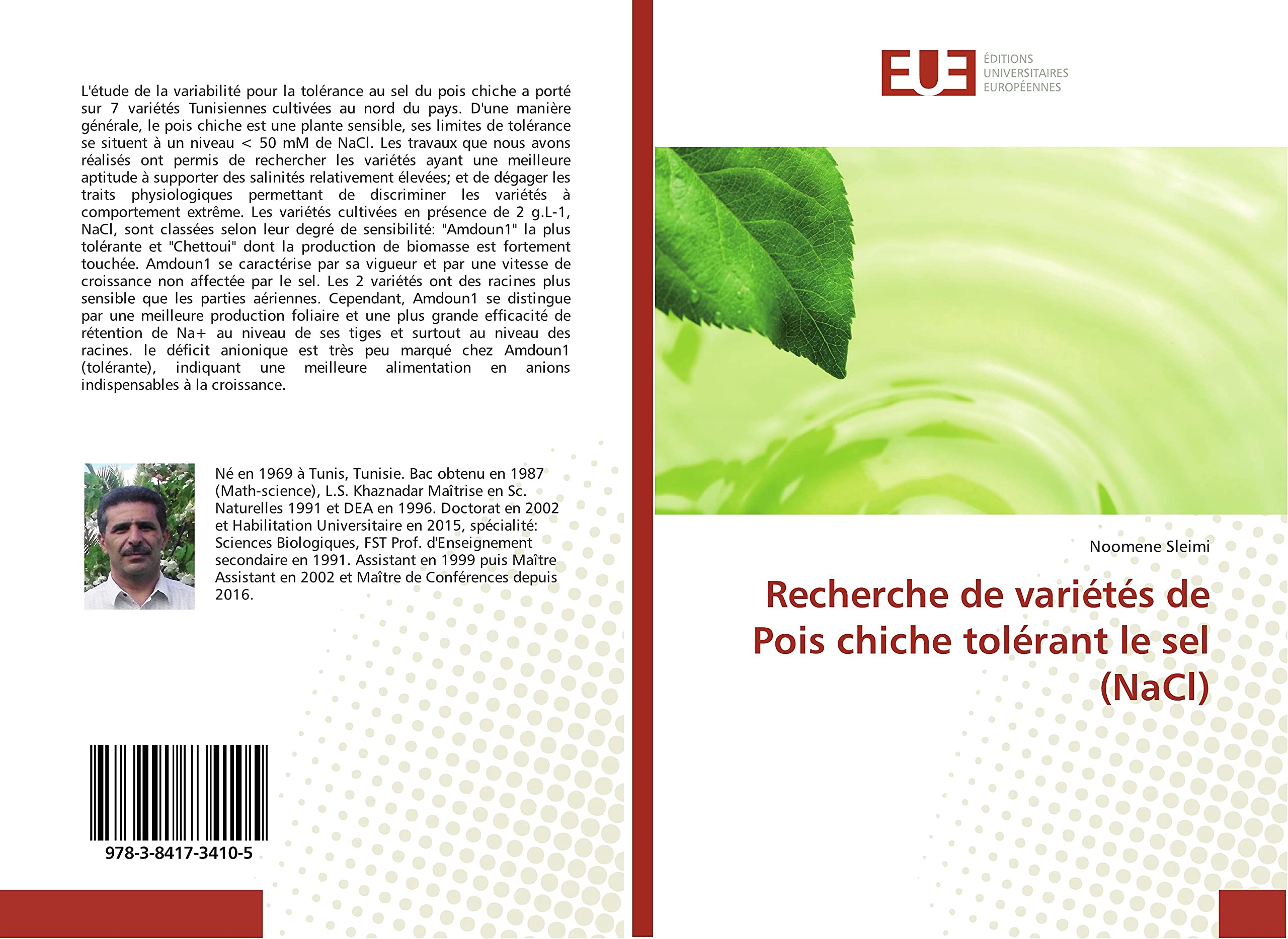 Recherche de variétés de Pois chiche tolérant le sel (NaCl) book