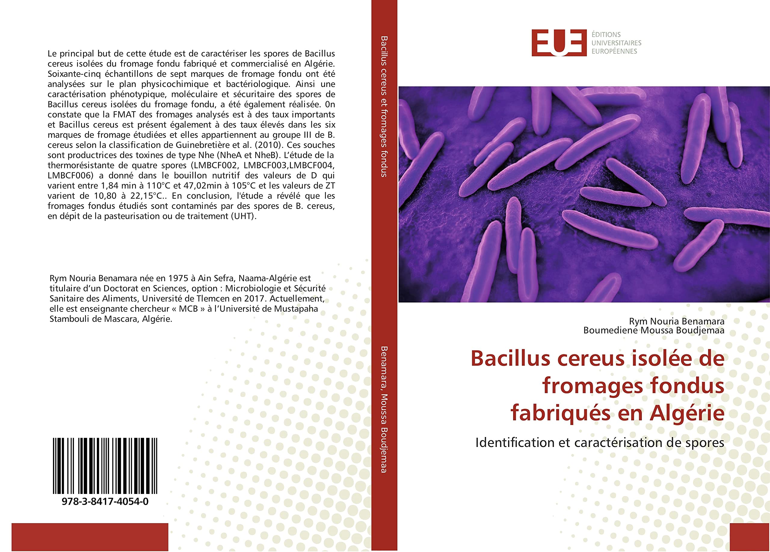 Bacillus cereus isolée de fromages fondus fabriqués en Algérie book