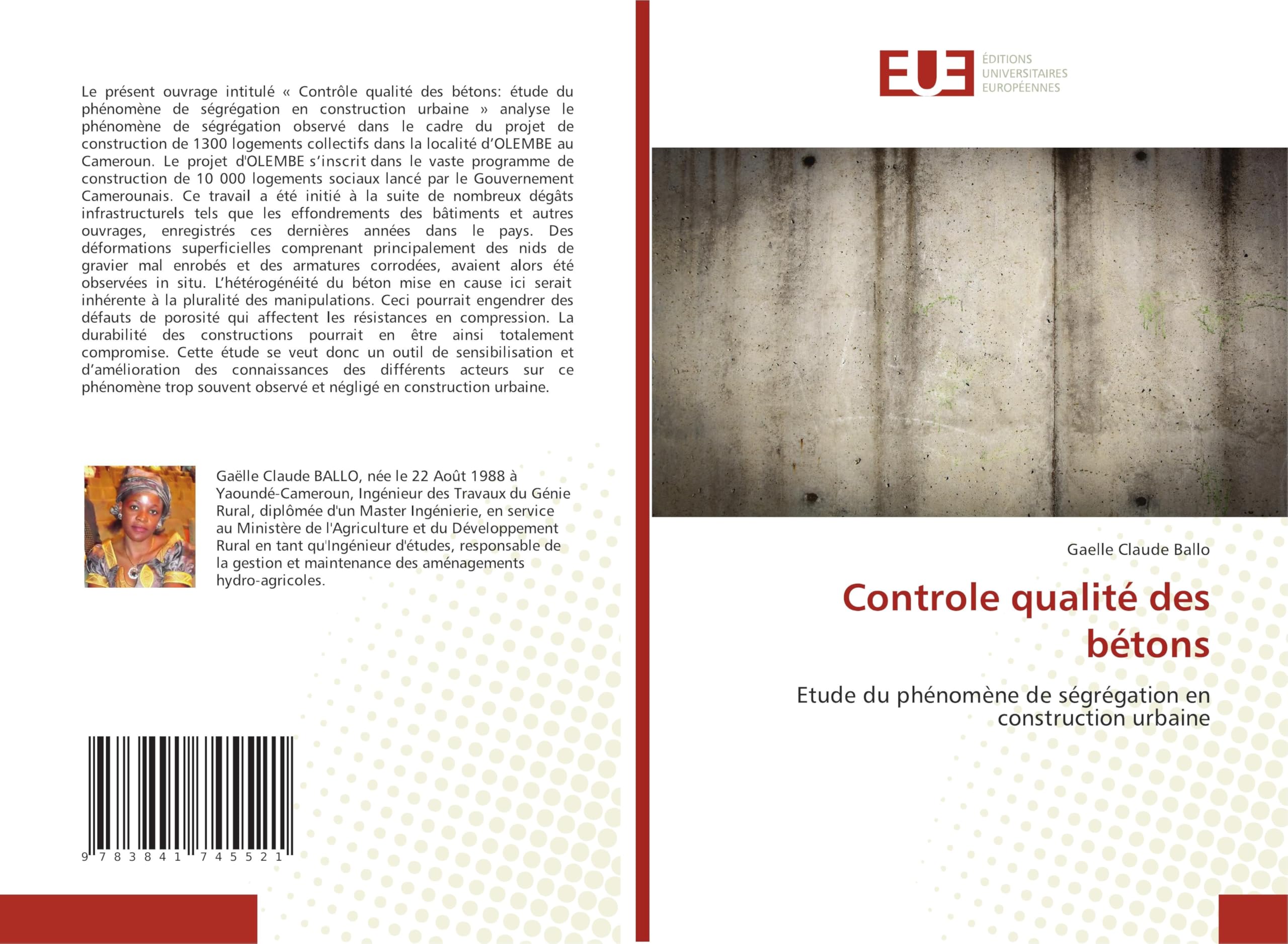 Controle qualité des bétons: Etude du phénomène de ségrégation en construction urbaine book