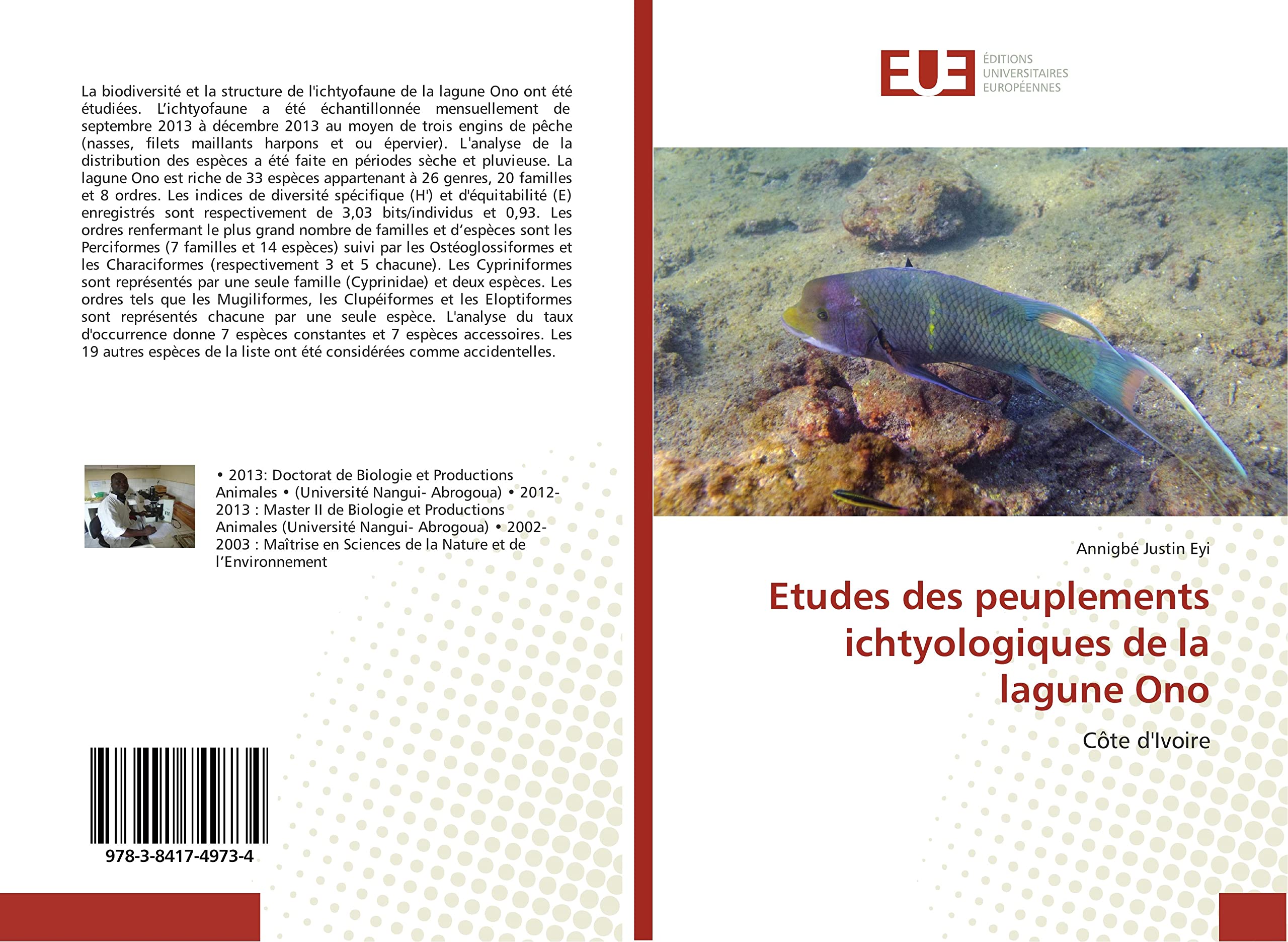 Etudes des peuplements ichtyologiques de la lagune Ono: Côte d'Ivoire book