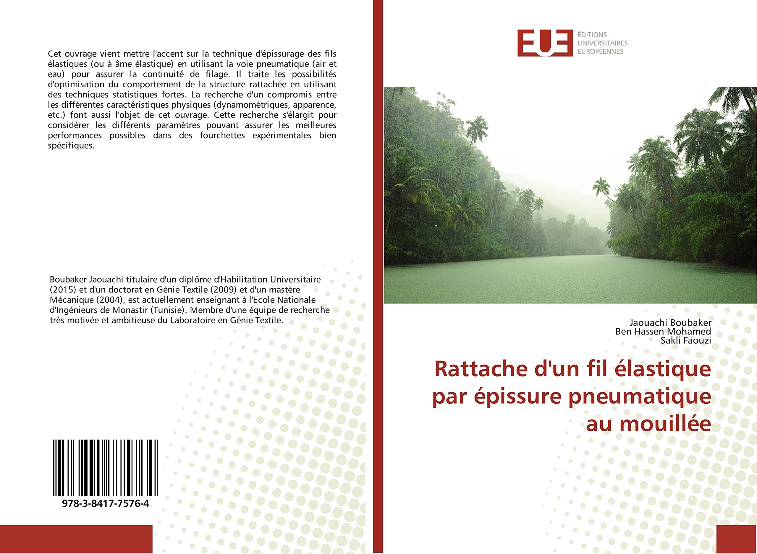 Rattache d'un fil élastique par épissure pneumatique au mouillée book