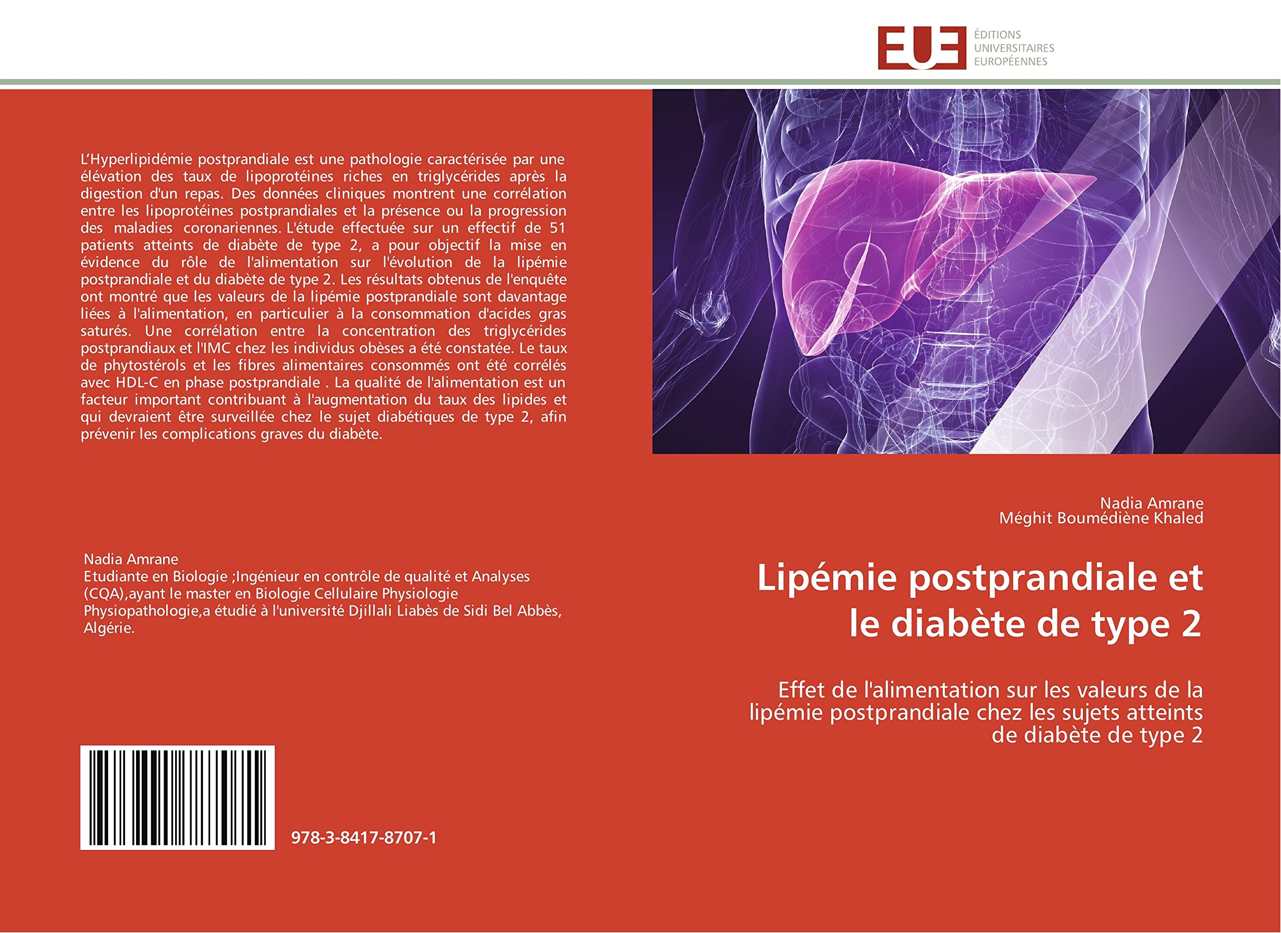 Lipémie postprandiale et le diabète de type 2: Effet de l'alimentation sur les valeurs de la lipémie postprandiale chez les sujets atteints de diab book