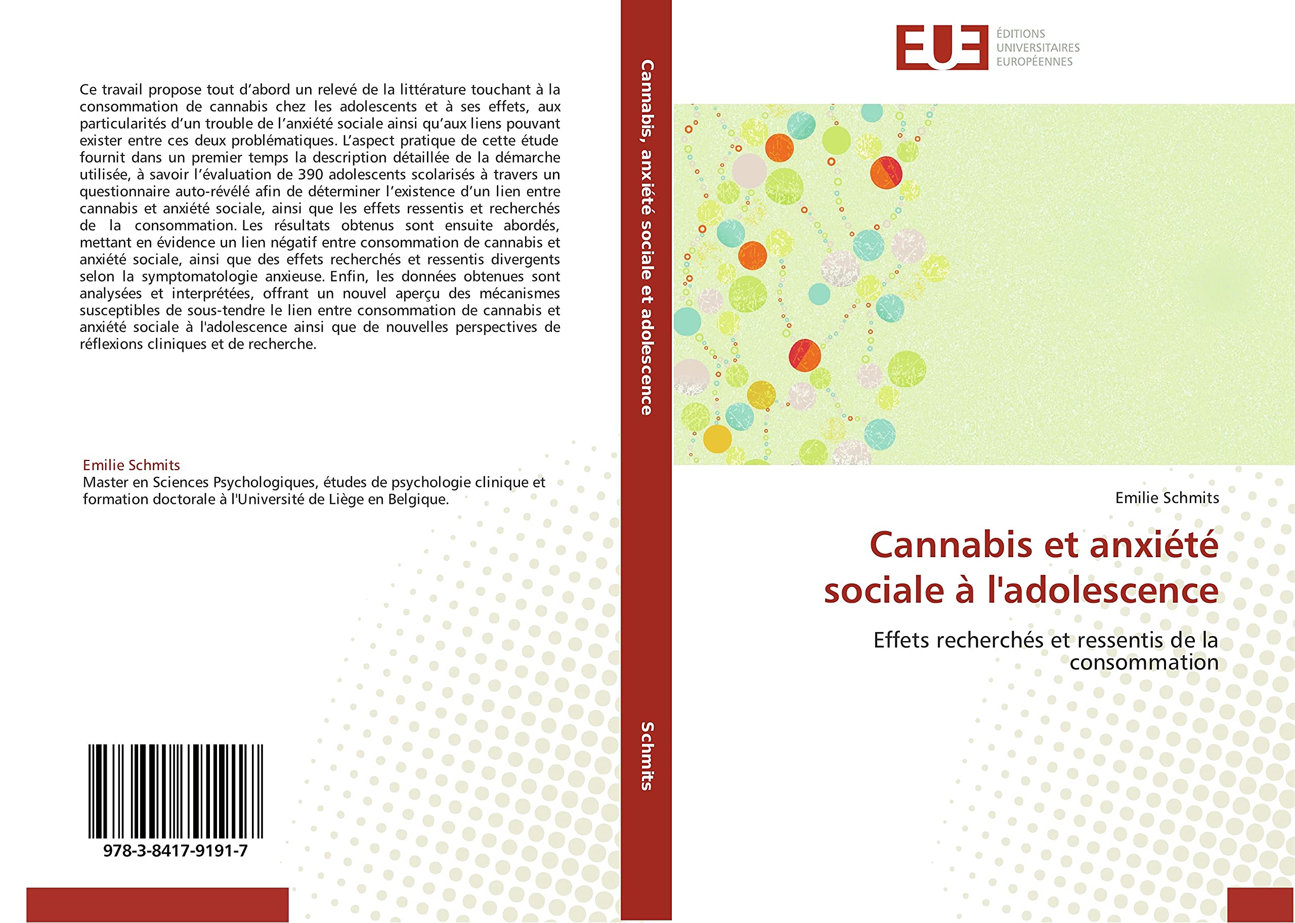 Cannabis et anxiété sociale à l'adolescence: Effets recherchés et ressentis de la consommation book