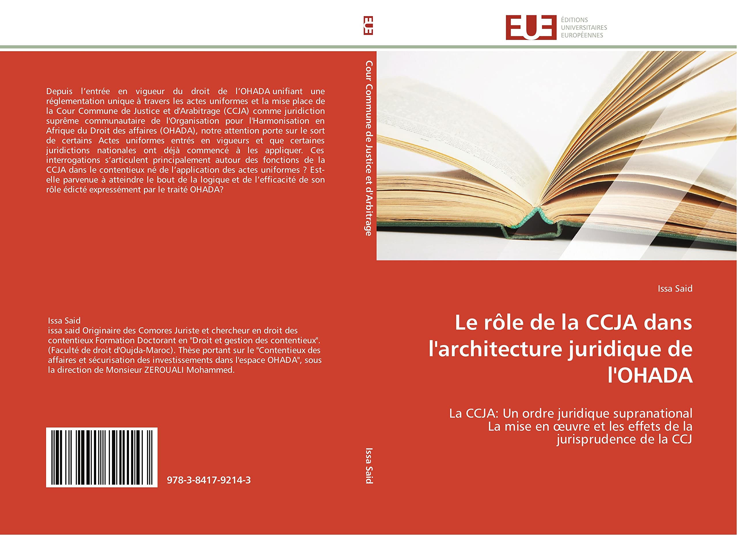 Le rôle de la ccja dans l'architecture juridique de l'ohada book