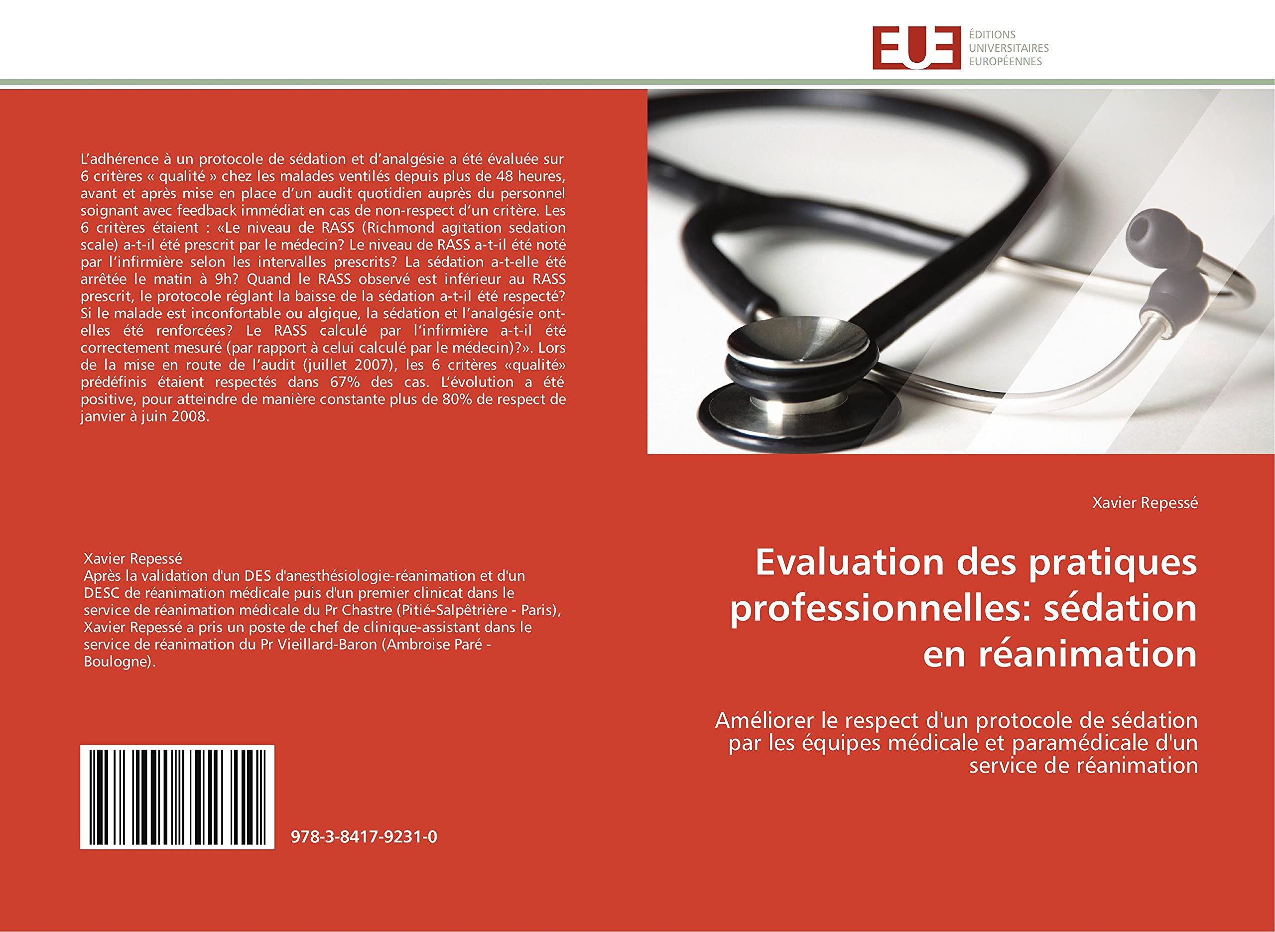 Evaluation des pratiques professionnelles: se dation en re animation: Améliorer le respect d'un protocole de sédation par les équipes médicale et paramédicale d'un servic book