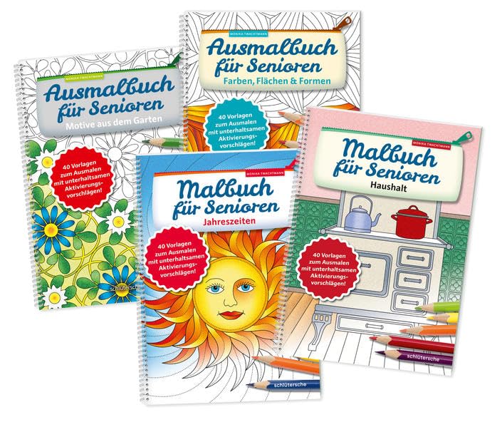 Ausmalbuch für Senioren Bd. 1-4 im SET: mit unterhaltsamen Aktivierungsvorschlägen Medicine