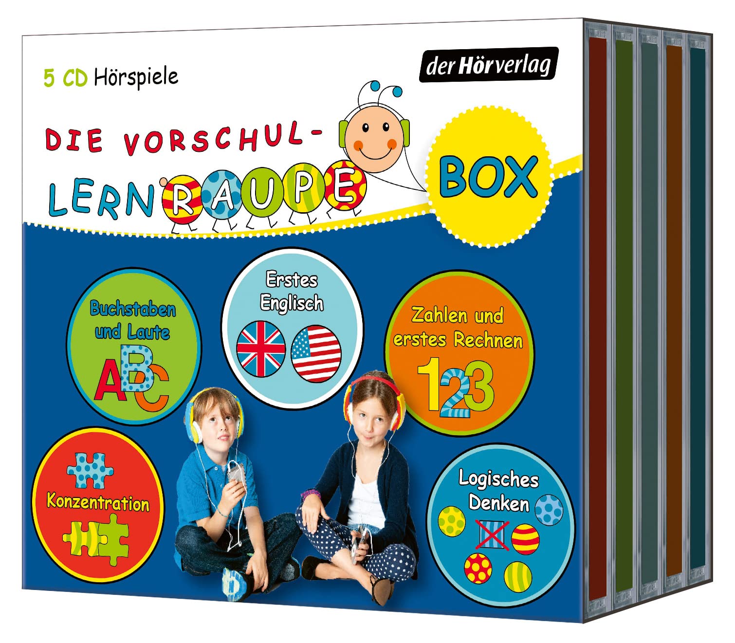 Die Vorschul-Lernraupen-Box: enthält: Buchstaben & Laute, Zahlen & erstes Rechnen, Logisches Denken, Konzentration und Englisch Non-fiction