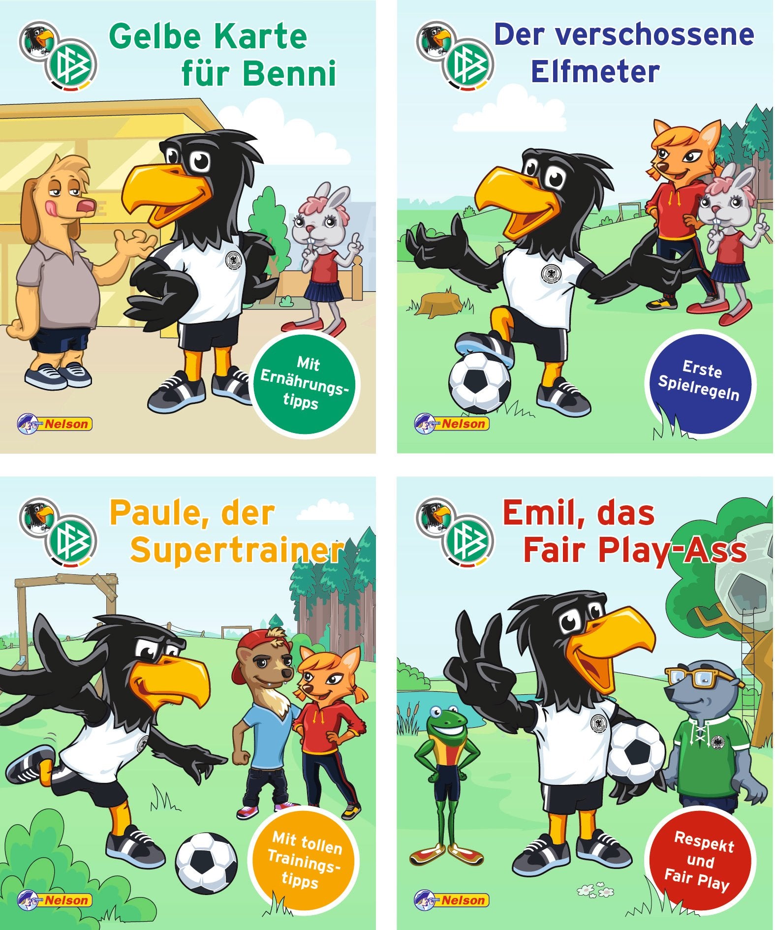 Nelson Mini-Bücher: 4er DFB-Maskottchen Paule 1-4 Leisure & Fun
