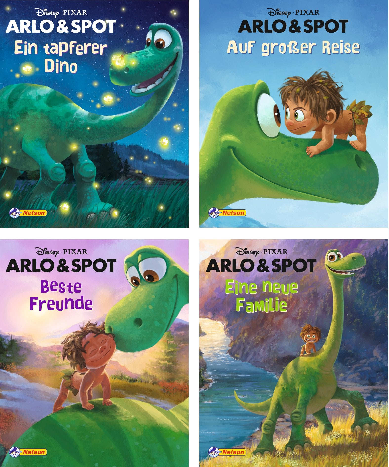 Nelson Mini-Bücher: 4er Disney/Pixar Arlo und Spot 1-4: Ein tapferer Dino, Auf großer Reise, Beste Freunde, Eine neue Familie Novels & Short Stories