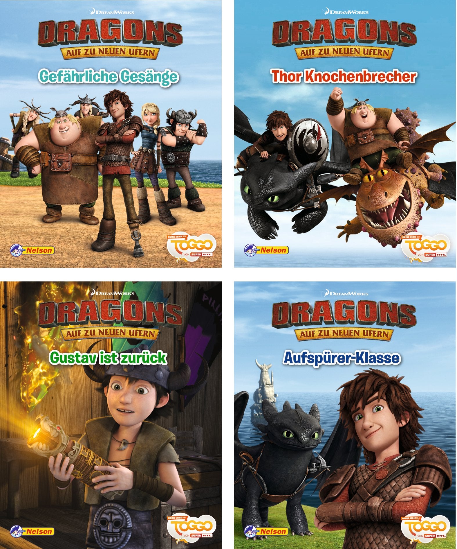 Nelson Mini-Bücher: 4er Dreamworks Dragons 5-8: Aufspürer-Klasse, Gustav ist zurück, Thor Knochenbrecher, Gefährliche Gesänge Novels & Short Stories