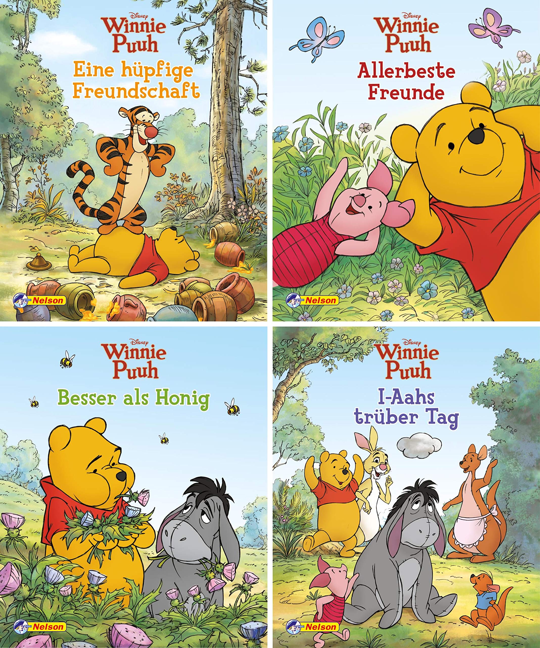 Nelson Mini-Bücher: 4er Disney Winnie Puuh 5-8: Eine hüpfige Freundschaft; Allerbeste Freunde; Besser als Honig; I-Aahs trüber Tag Novels & Short Stories