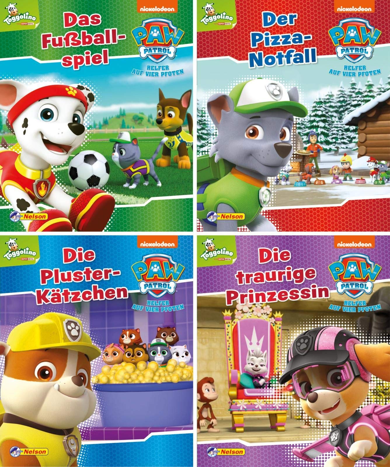 Nelson Mini-Bücher: 4er PAW Patrol 9-12: Das Fußballspiel; Der Pizza-Notfall; Die Pluster-Kätzchen; Die traurige Prinzessin Non-fiction