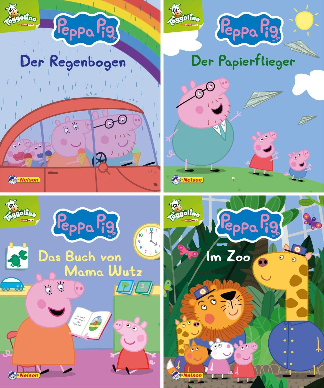 Nelson Mini-Bücher: 4er Peppa Pig 9-12: Das Buch von Mama Wutz; Der Papierflieger; Der Regenbogen; Im Zoo Non-fiction