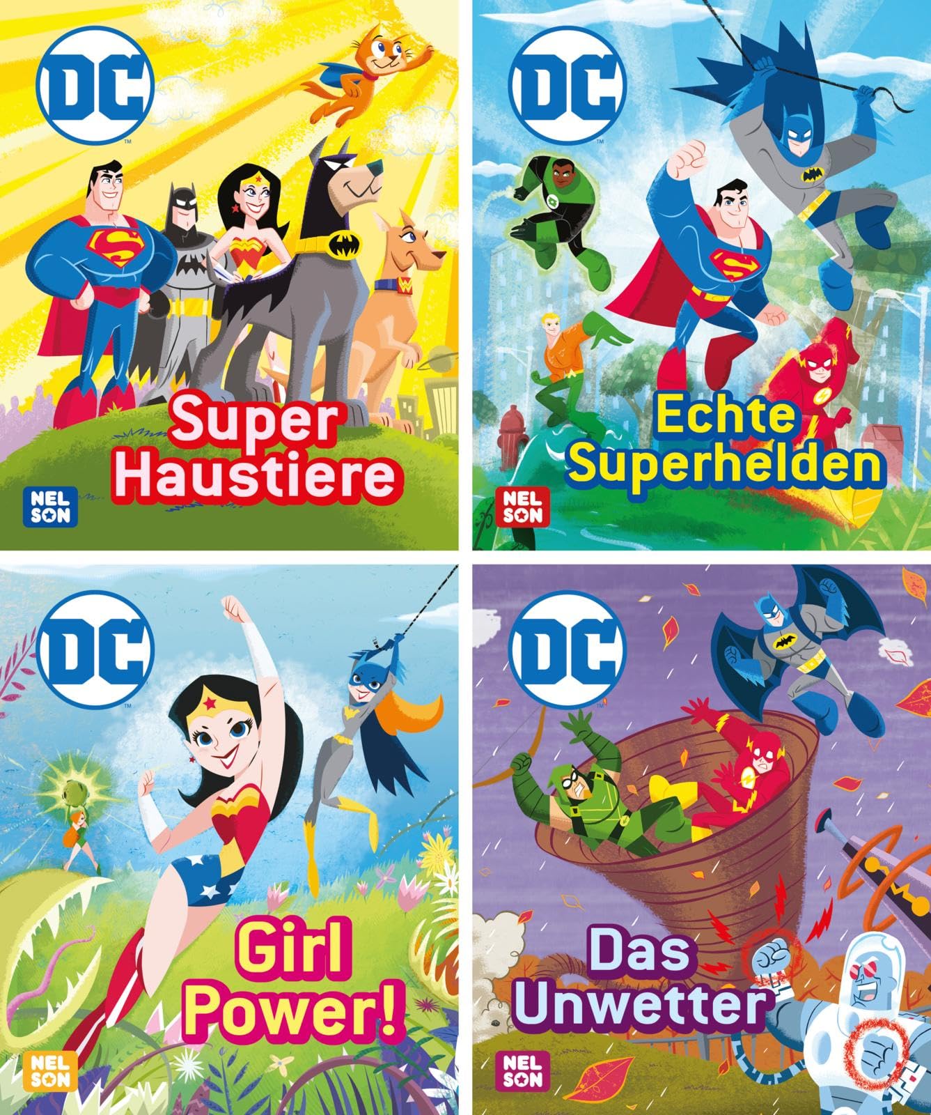Nelson Mini-Bücher: 4er DC Superhelden 1-4: Spannende Superheldengeschichten im Mitnahmeformat | (ab 4 Jahren) book
