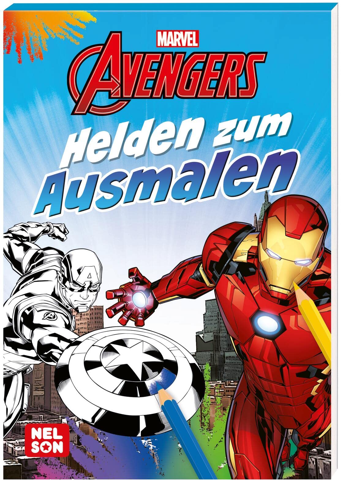 Marvel Avengers: Helden zum Ausmalen: Malblock für Kindergarten-Kinder ab 4 Jahren mit kleiner Abenteuergeschichte Manga