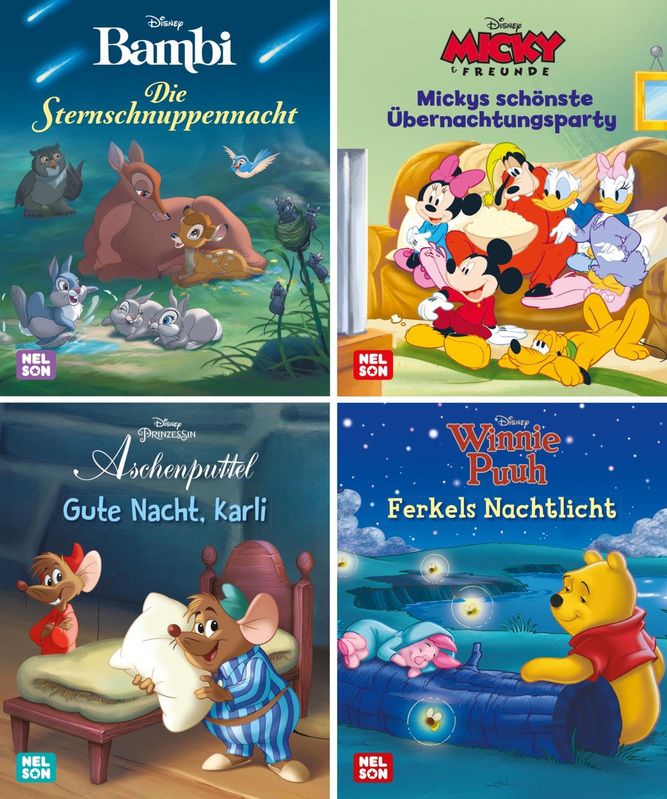 Nelson Mini-Bücher: Disney Gutenacht-Geschichten 1-4 (Einzel/WWS): Zum Vorlesen zur guten Nacht für Kinder ab 3 Jahren book