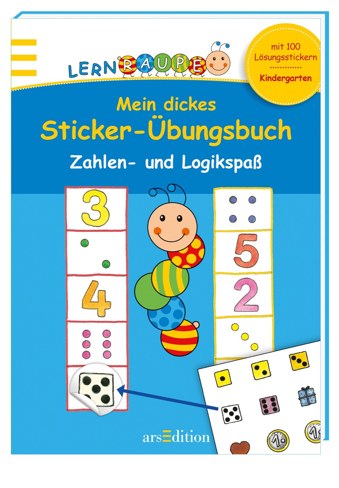 Lernraupe - Mein dickes Sticker-Übungsbuch Zahlen- und Logikspaß (Kindergarten-Lernraupe) Tiptoi & Games