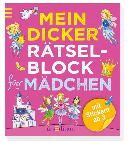 Mein dicker Rätselblock für Mädchen: Mit Stickern (Mein dicker Kindergarten-Rätselblock) Non-fiction