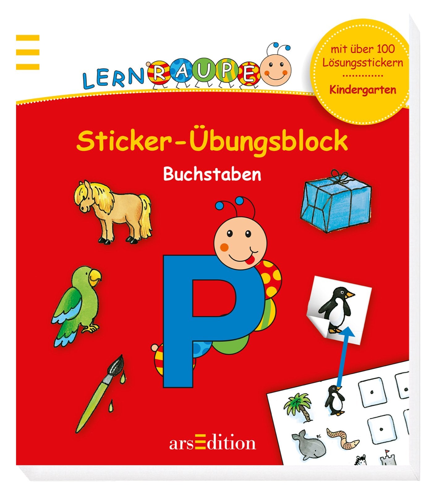Lernraupe - Sticker-Übungsblock Buchstaben Non-fiction