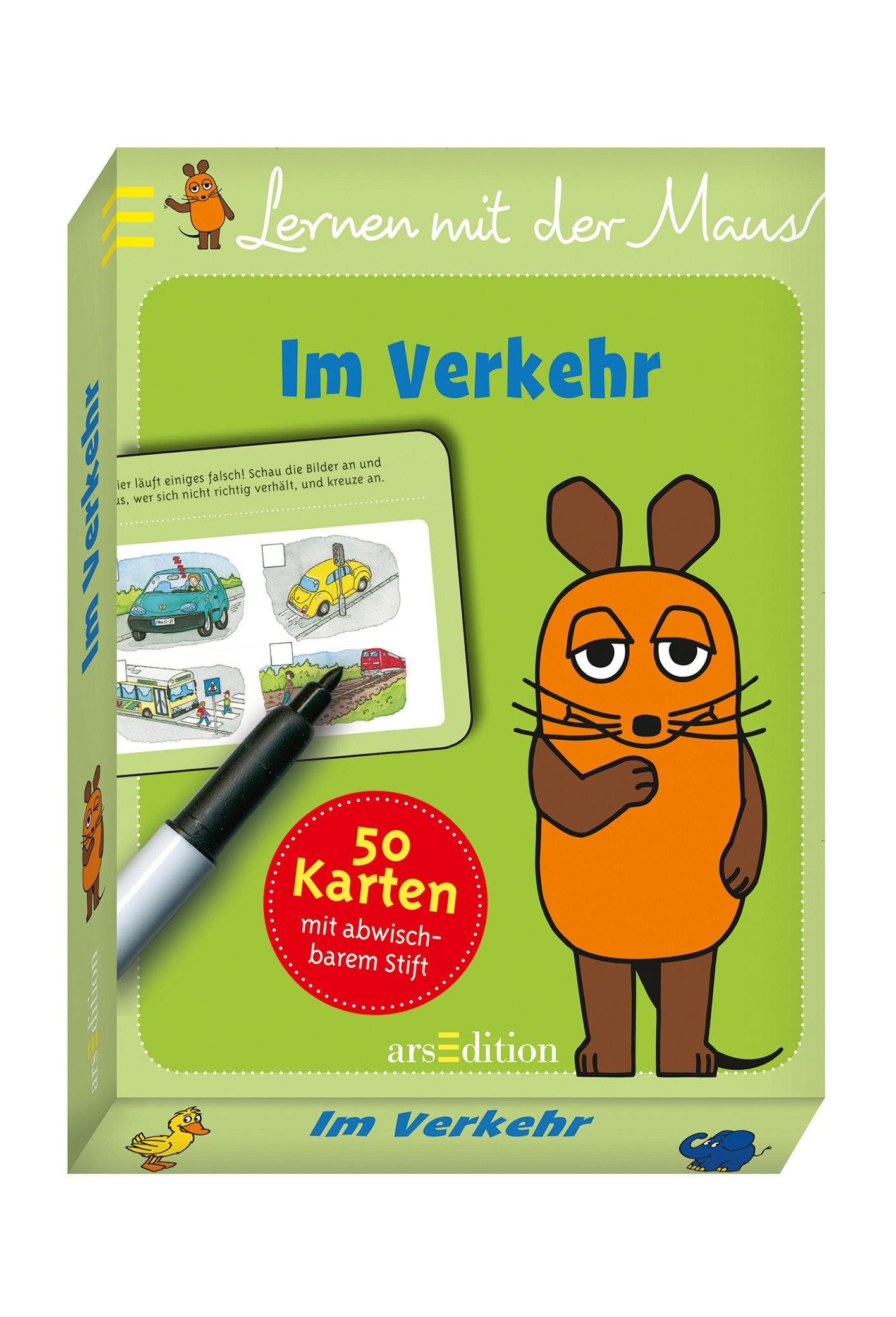 Lernen mit der Maus - Im Verkehr: 50 Karten mit abwischbarem Stift book