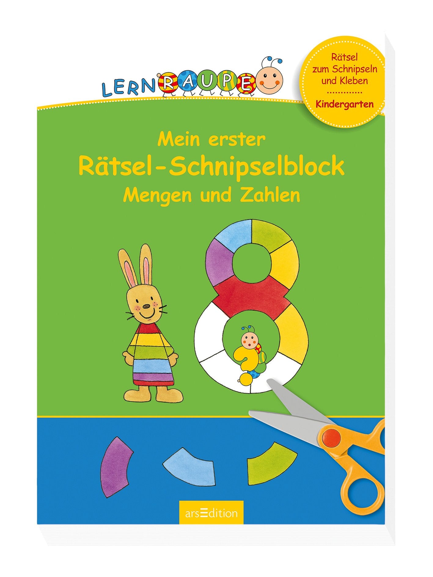 Lernraupe - Mein erster Rätsel-Schnipselblock Mengen und Zahlen book