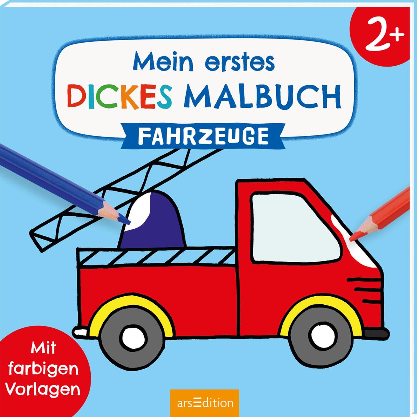 Mein erstes dickes Malbuch ab 2 – Fahrzeuge: Mit farbigen Vorlagen | Erstes Ausmalen mit einfachen Motiven (Malbuch ab 2 Jahren) Non-fiction