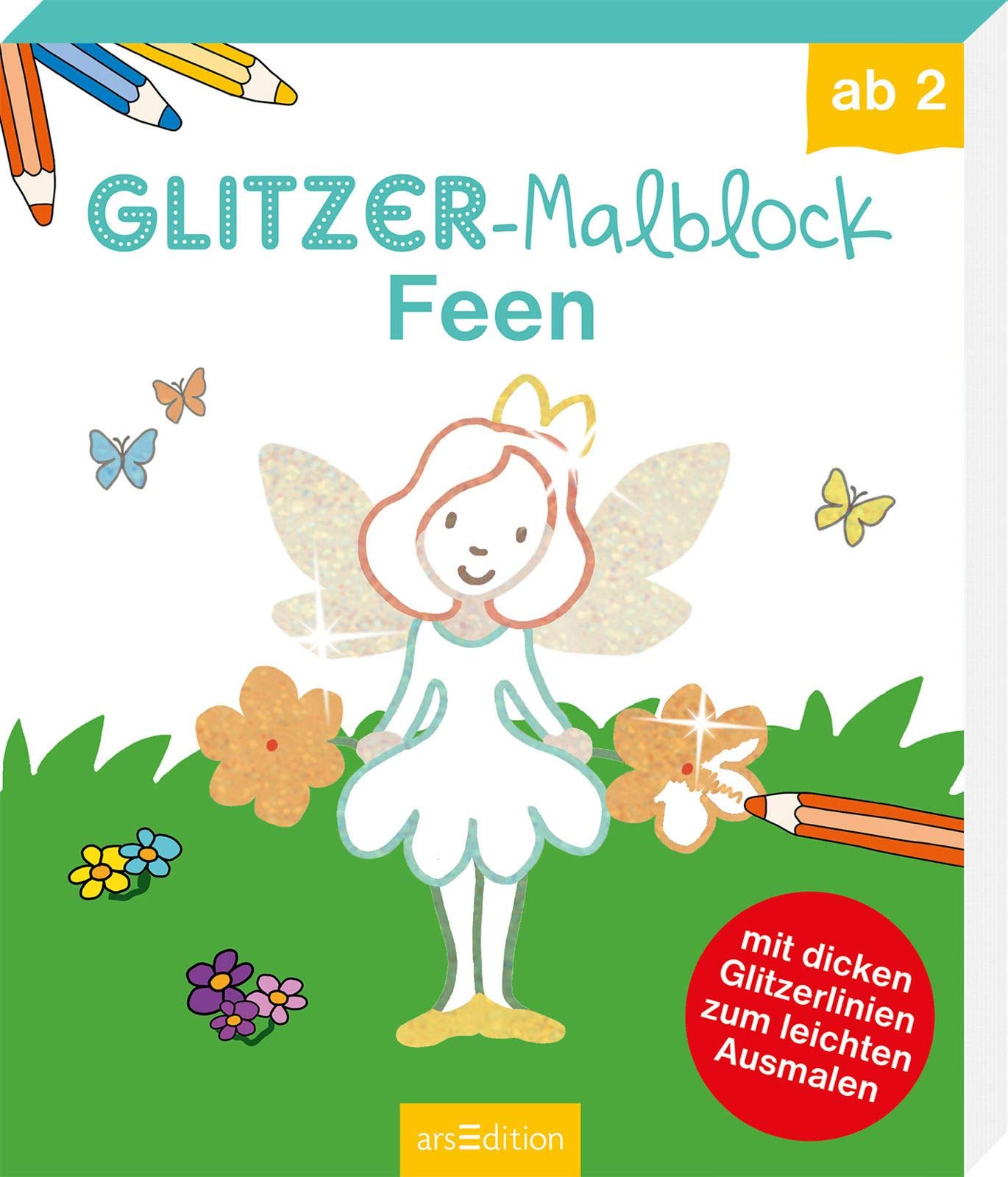 Glitzer-Malblock Feen: Mit dicken Glitzerlinien zum leichten Ausmalen | Funkelnder Malspaß mit kindgerechten Motiven für Kinder ab 2 Jahren Tiptoi & Games
