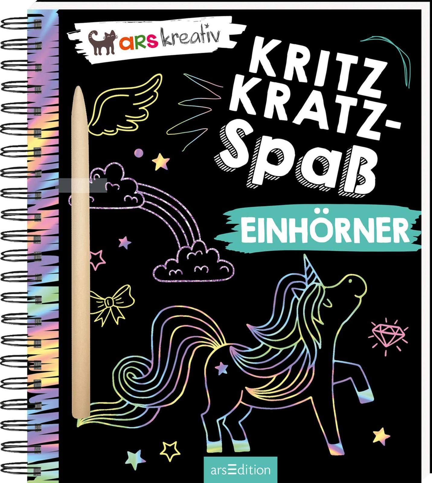 Kritzkratz-Spaß Einhörner: Kreativer Kratzelspaß mit Malideen und Holzstift für Kinder ab 5 Jahren Tiptoi & Games