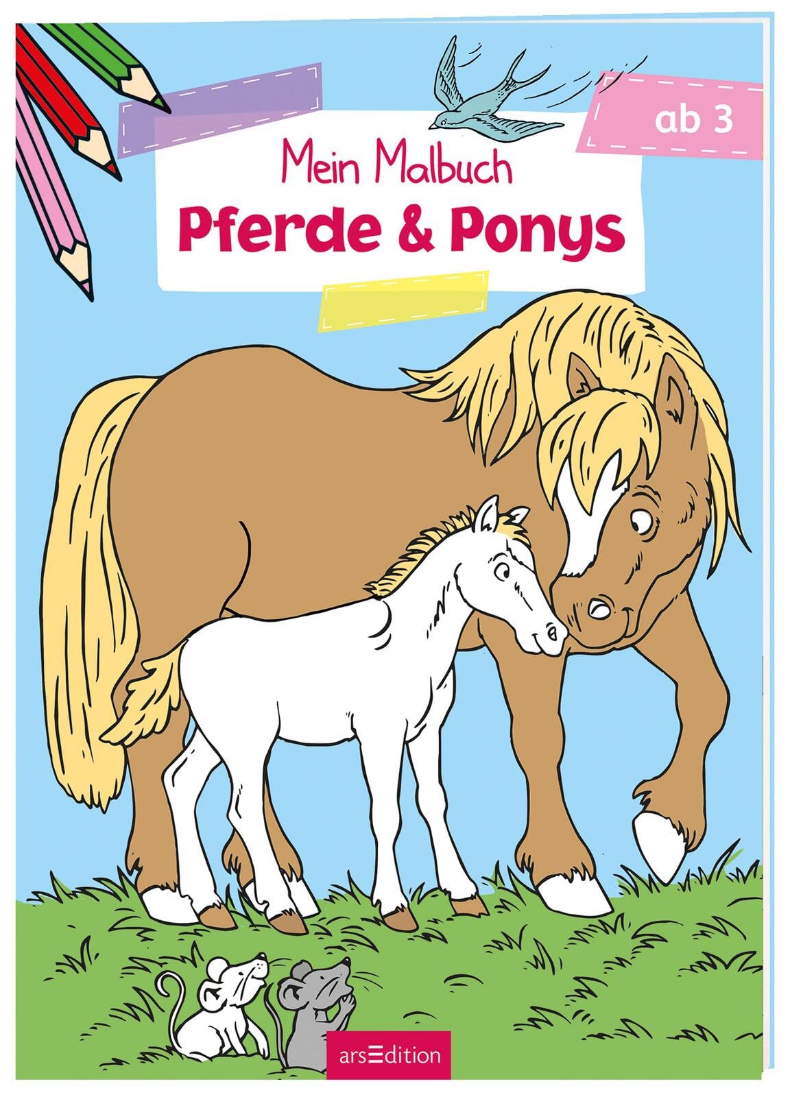 Malbuch ab 3 Jahren - Pferde & Ponys VE 5 book