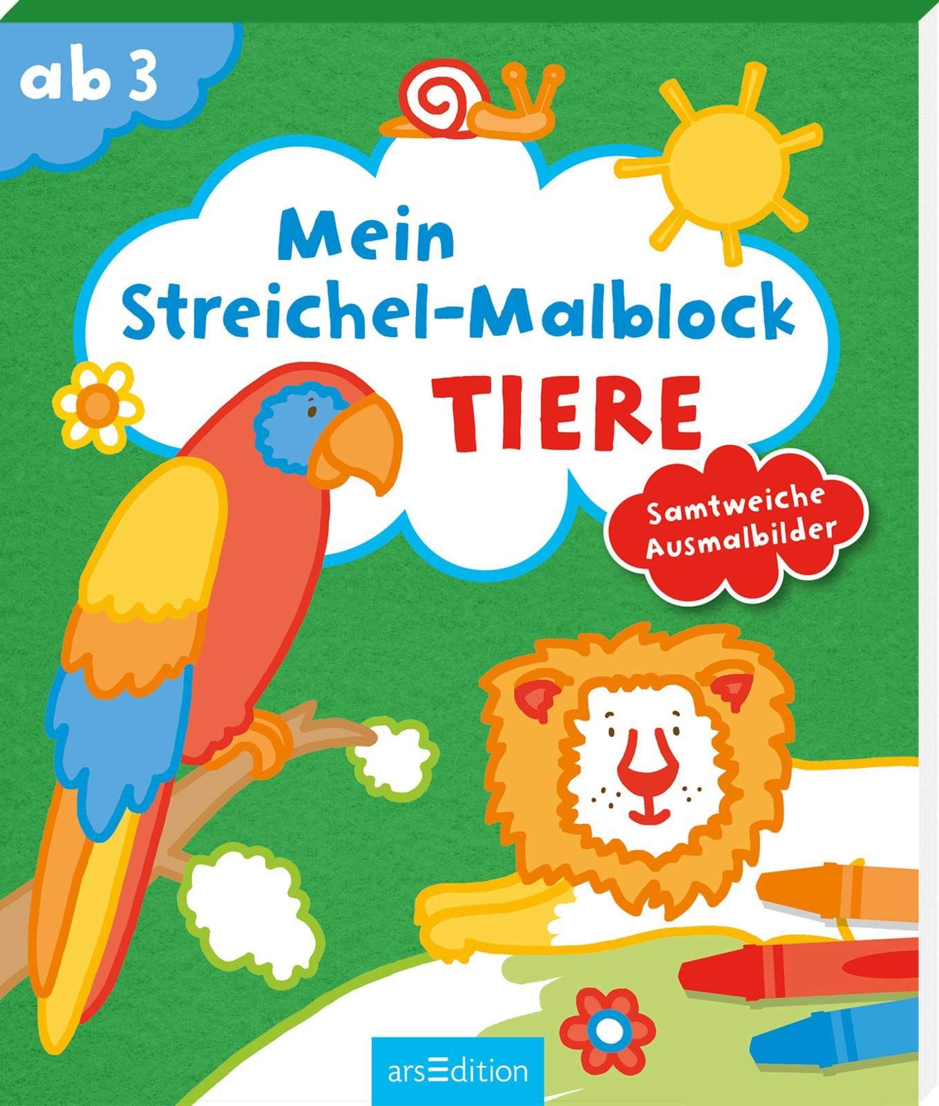 Mein Streichel-Malblock Tiere: Samtweiche Ausmalbilder | Malbuch mit bunten Samtflächen für Kinder ab 3 Jahren Non-fiction