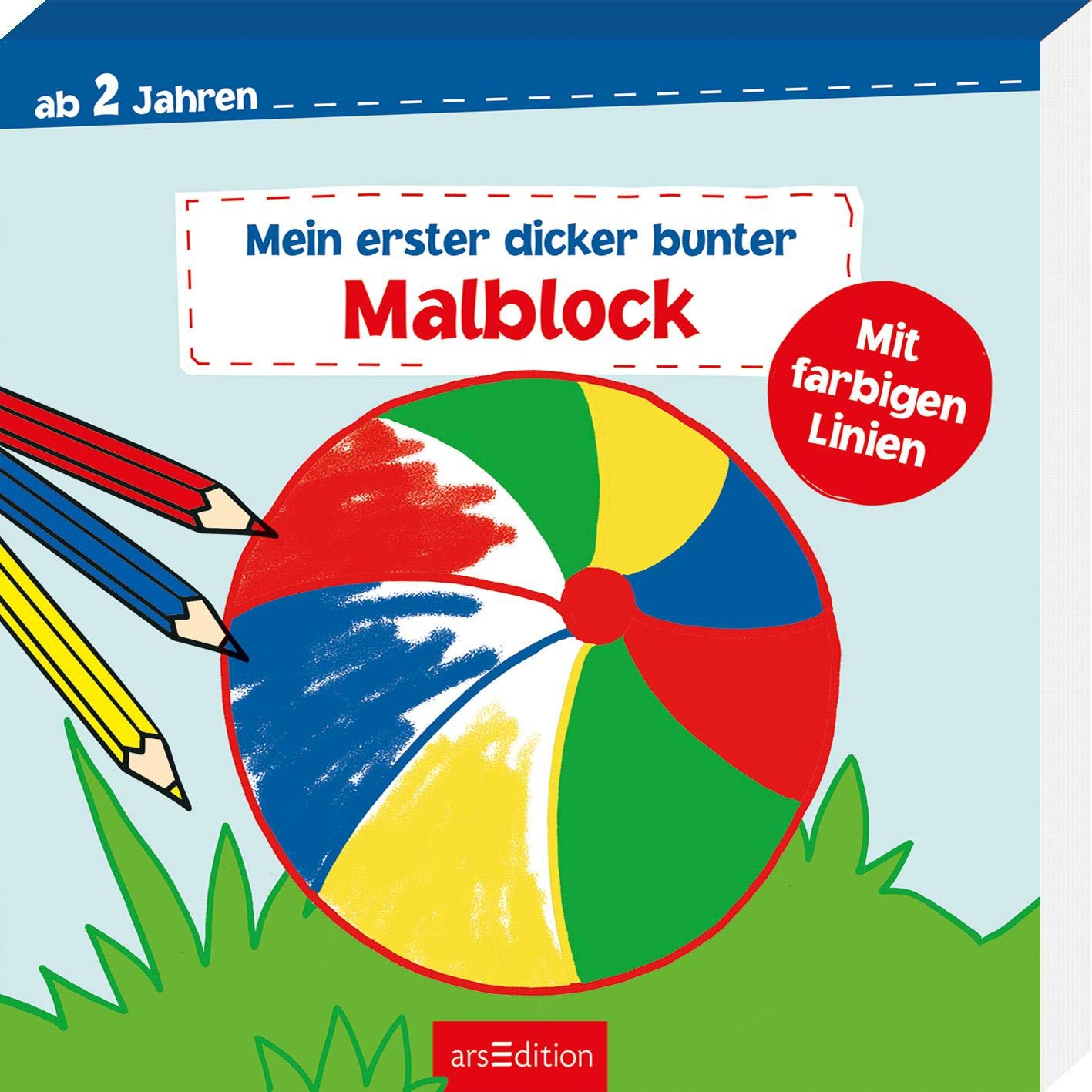 Mein erster dicker bunter Malblock: Ab 2 Jahren mit farbigen Linien | Erstes Malbuch mit einfachen Motiven und bunten Hintergründen Study Guides