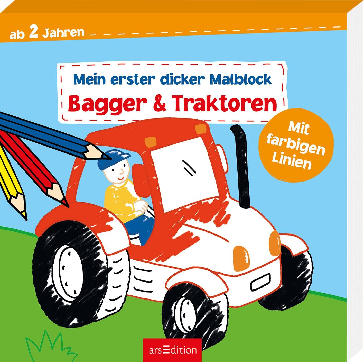 Mein erster dicker Malblock – Bagger & Traktoren: Ab 2 Jahren mit farbigen Linien | Erstes Malbuch mit einfachen Motiven und bunten Hintergründen Study Guides