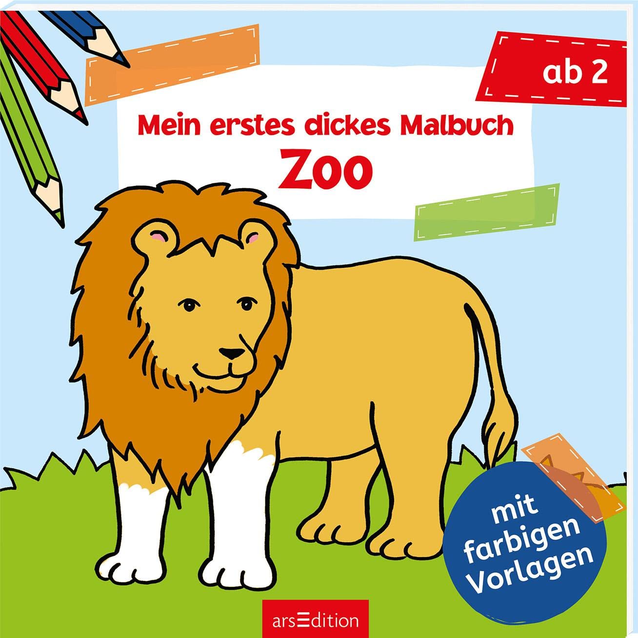 Mein erstes dickes Malbuch ab 2 – Zoo: Mit farbigen Vorlagen | Erstes Ausmalen mit einfachen Motiven (Malbuch ab 2 Jahren) Study Guides