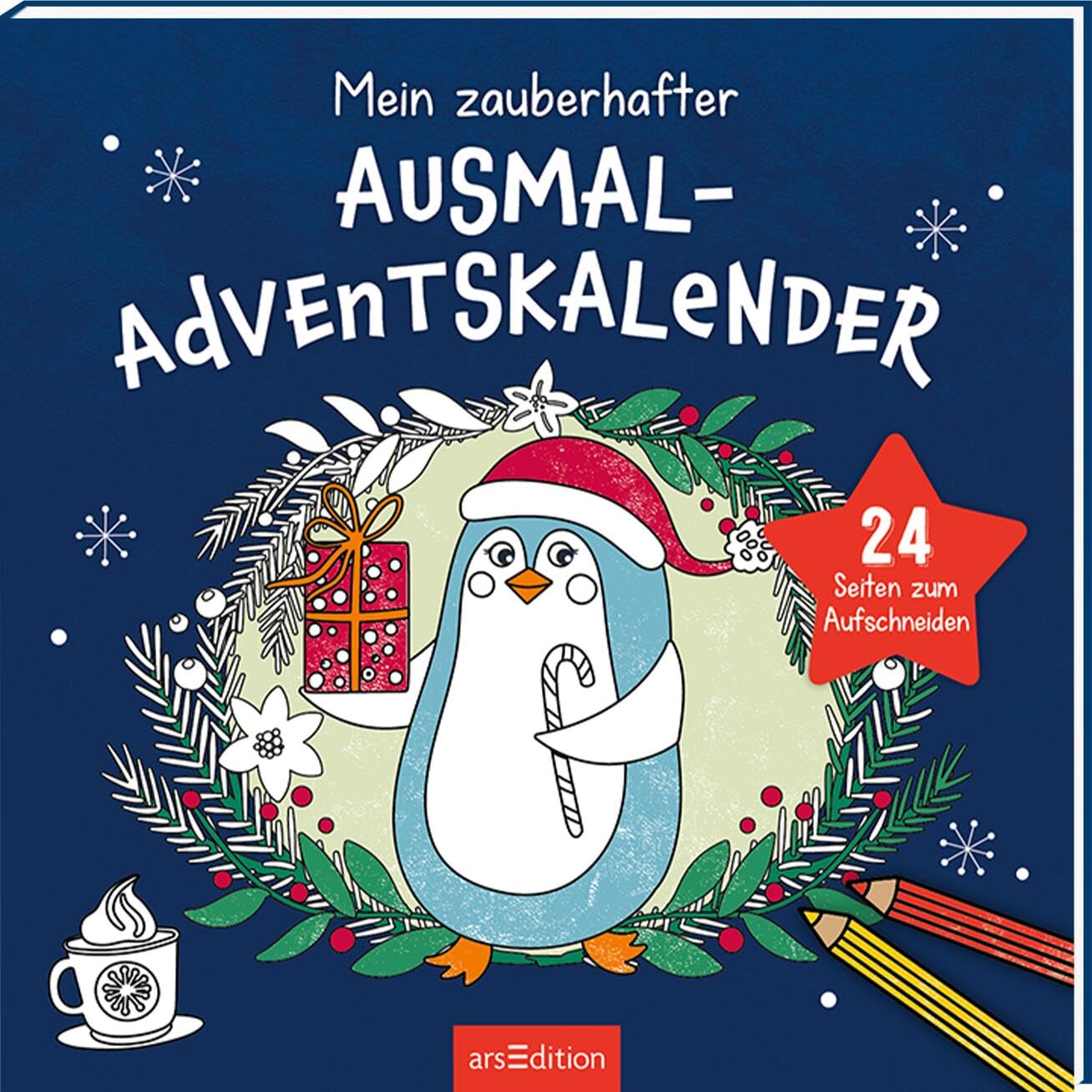Mein zauberhafter Ausmal-Adventskalender: 24 Seiten zum Aufschneiden | Ein Adventskalender mit 24 Malvorlagen und Bastelideen für alle Malfans Non-fiction