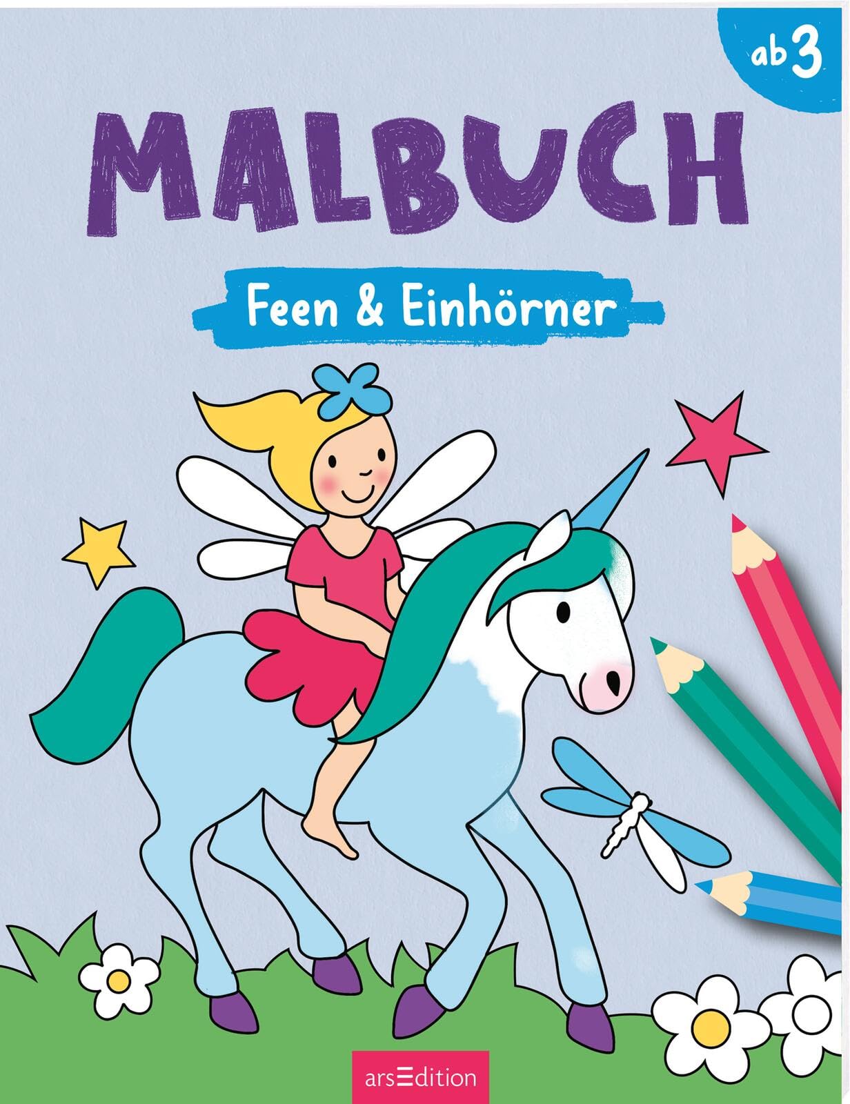 Malbuch Feen & Einhörner: Malbuch ab 3 Jahren | Schwarz-Weiß-Malbuch mit einfachen Motiven Non-fiction