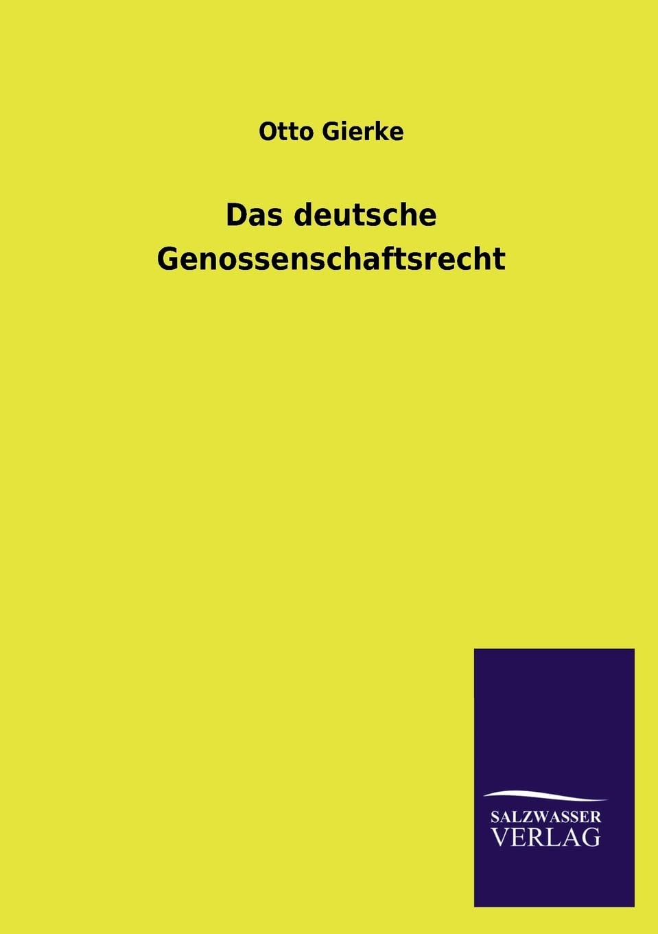 Das deutsche Genossenschaftsrecht Law