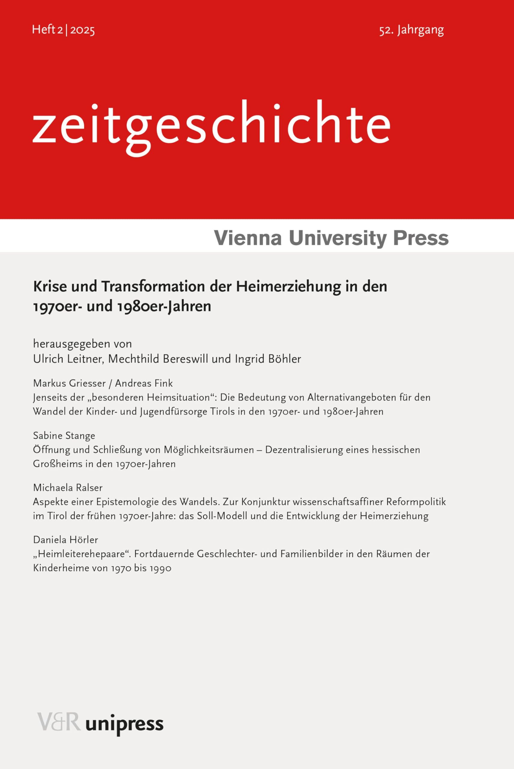 Krise und Transformation der Heimerziehung in den 1970er- und 1980er-Jahren Social Sciences