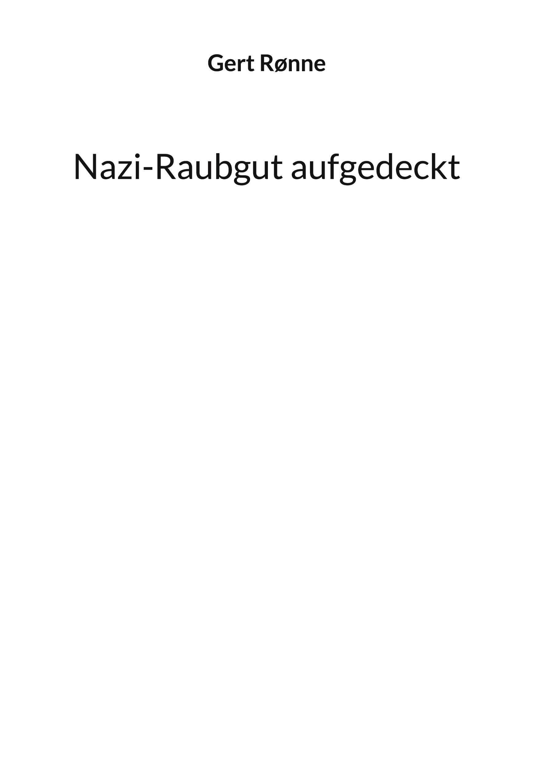 Product Image: Nazi-Raubgut aufgedeckt