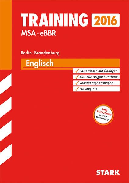STARK Training Mittlerer Schulabschluss Berlin - Englisch mit MP3-CD: Basiswissen. Aktuelle Original-Prüfung. Vollständige Lösungen. Kompetenzbereich HÖRVERSTEHEN auch für Brandenburg Foreign Languages ​​& Dictionaries