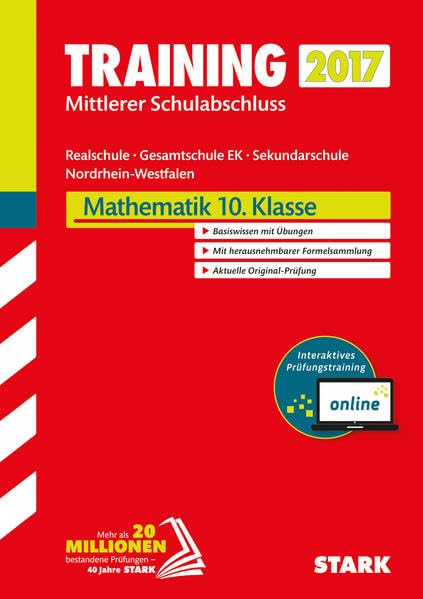 STARK Training Mittlerer Schulabschluss Realschule/Gesamtschule EK - Mathematik inkl. Online-Prüfungstraining: Basiswissen mit Übungen. Mit ... Aktuelle Original-Prüfung. Mit Online-Zugang Study Guides