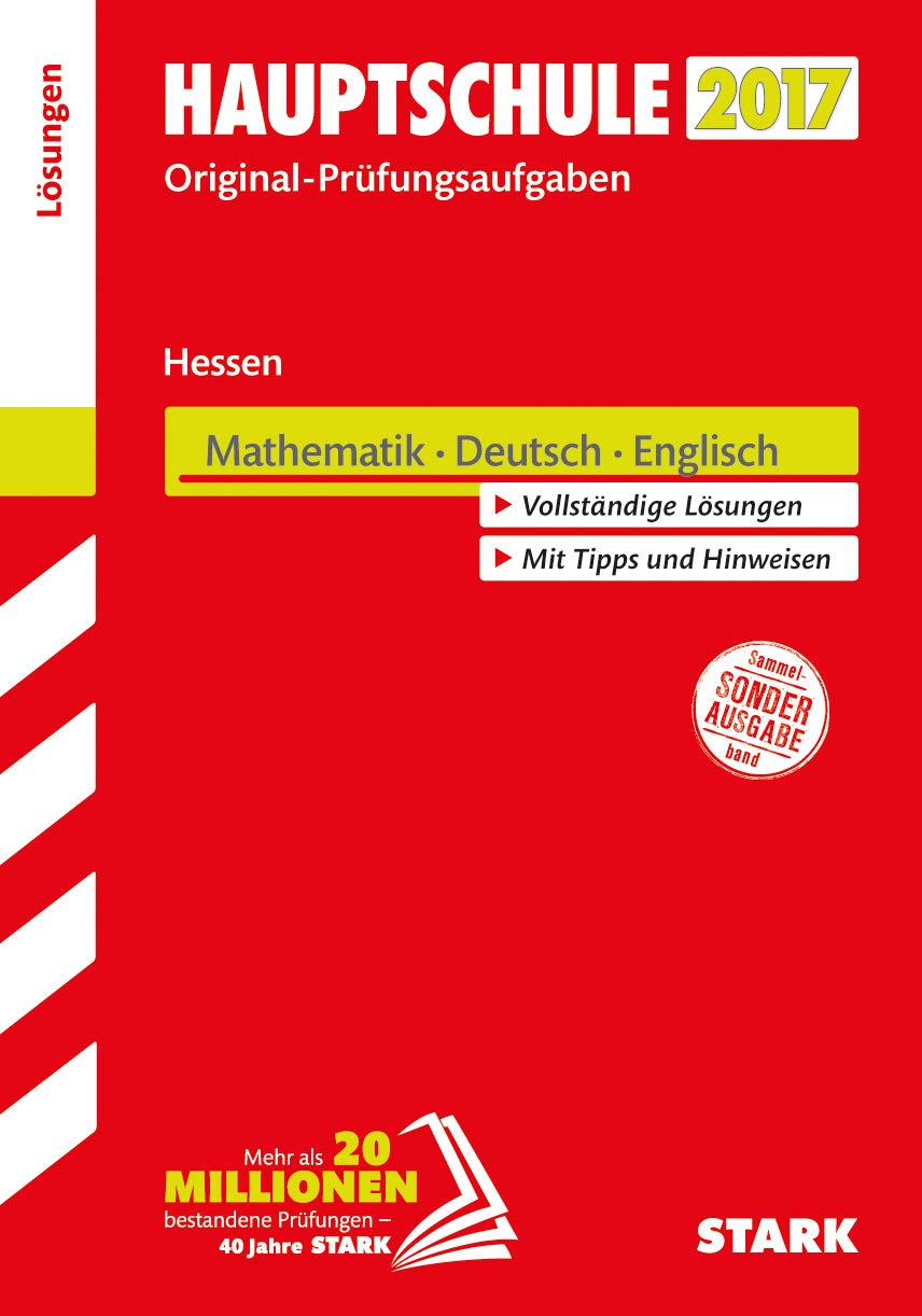 Abschlussprüfung Hauptschule Hessen 2017 - Mathematik, Deutsch Englisch Lösungsheft Foreign Languages ​​& Dictionaries