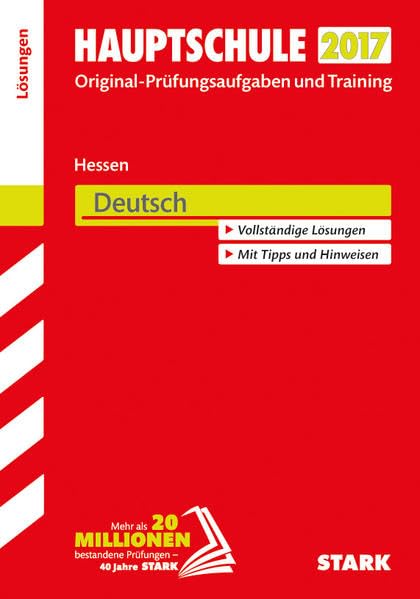 Abschlussprüfung Hauptschule Hessen 2017 - Deutsch Lösungsheft Study Guides
