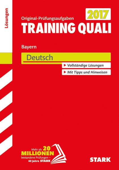 Product Image: Training Quali Bayern 2017 - Deutsch Lösungsheft