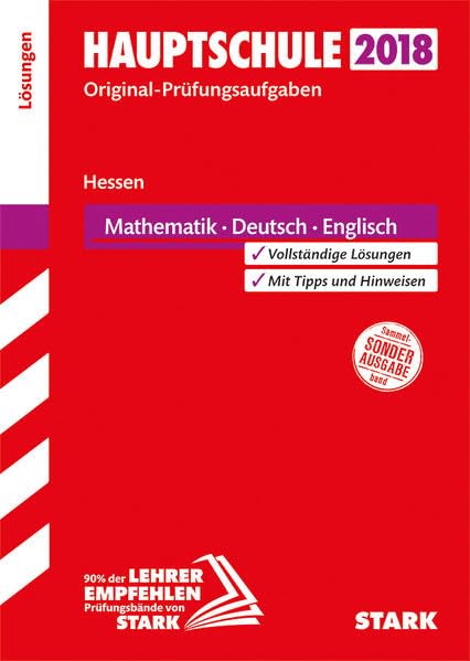 Abschlussprüfung Hauptschule Hessen 2018 - Mathematik, Deutsch Englisch Lösungsheft Foreign Languages ​​& Dictionaries
