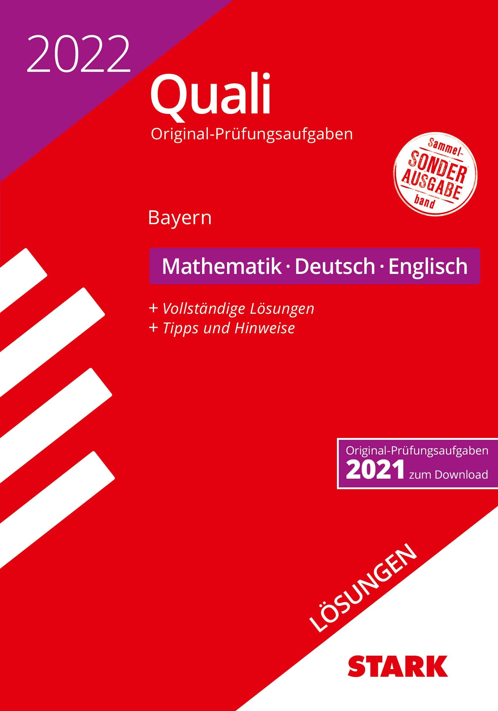STARK Lösungen zu Original-Prüfungen Quali Mittelschule 2022 - Mathematik, Deutsch, Englisch 9. Klasse - Bayern Drama