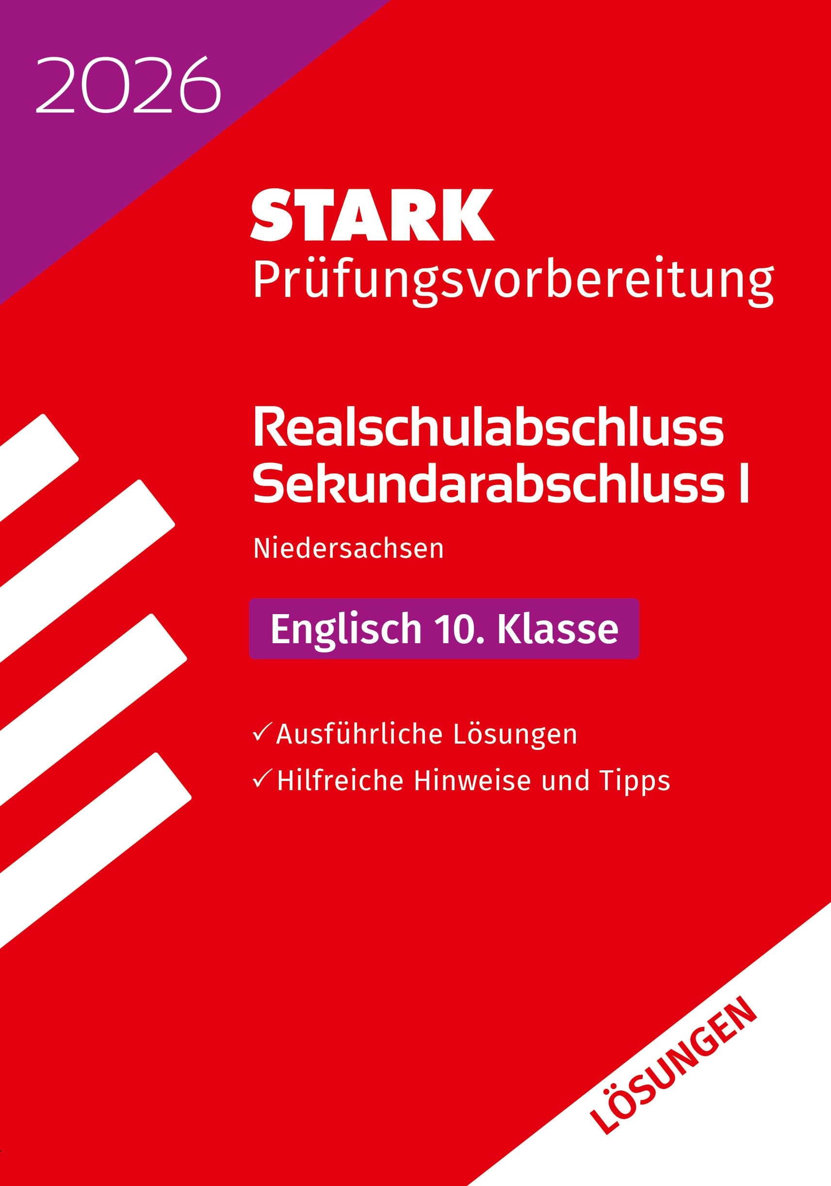 STARK Lösungen zu Englisch - Realschulabschluss 2026 Niedersachsen - Prüfungsvorbereitung Foreign Languages ​​& Dictionaries