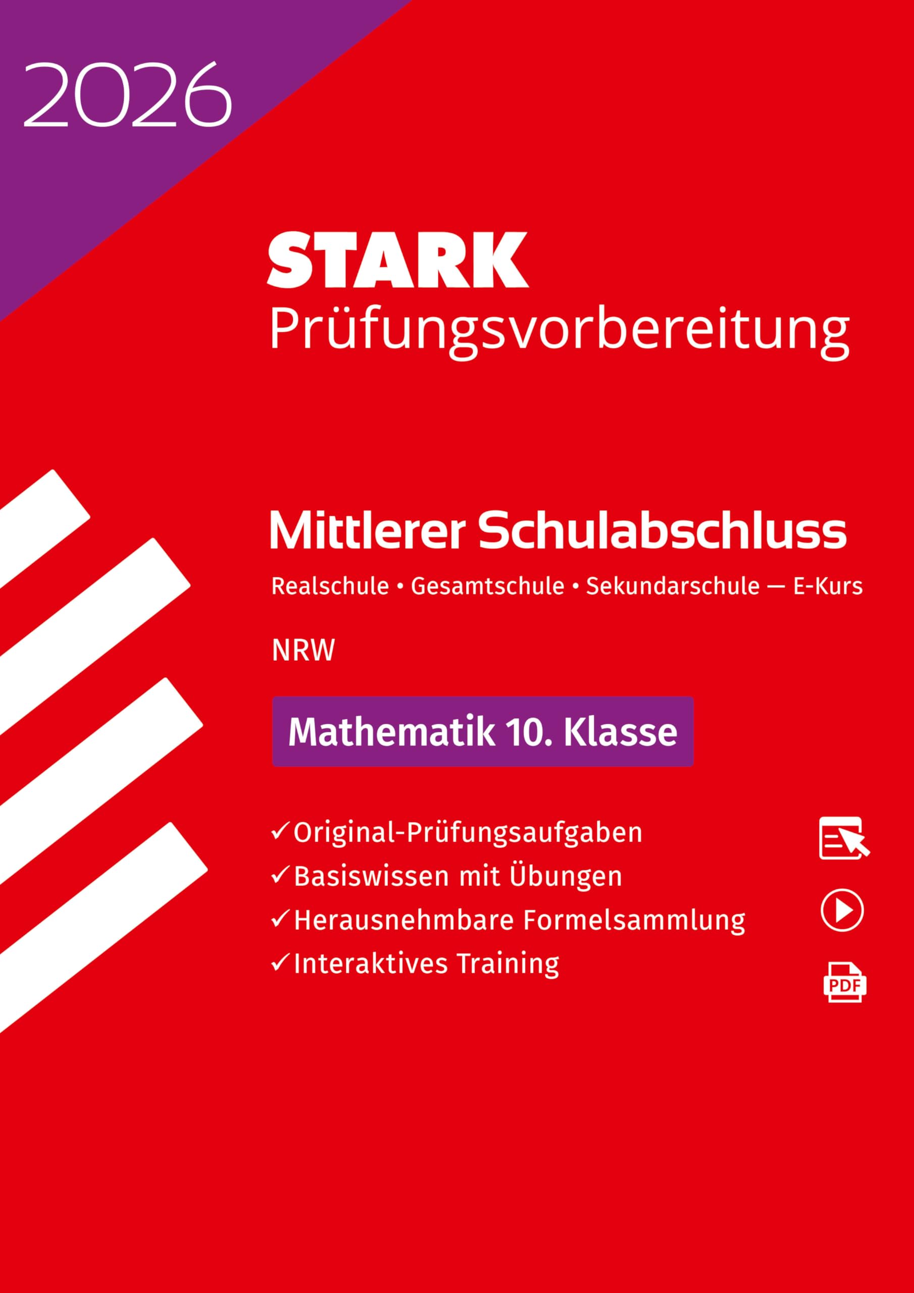 STARK Mathematik E-Kurs - Mittlerer Schulabschluss (MSA) 2026 NRW Realschule/Gesamtschule/Sekundarschule - Prüfungsvorbereitung Study Guides